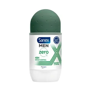 SANEX Men zero Desodorante roll on para hombres anti transpirante hasta 48 horas 50 ml.