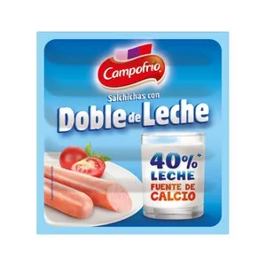CAMPOFRÍO Salchichas cocidas tipo Frankfurt con doble de leche 140 g.