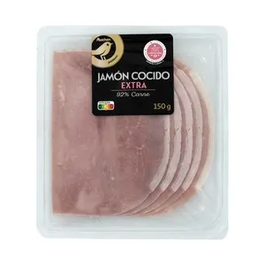 PRODUCTO ALCAMPO Collection Jamón cocido de categoria extra, sabor ahumado y cortado en lonchas 150 g.