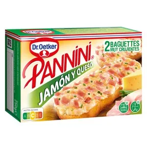 DR. OETKER Pannini de jamón y queso 2 x 125 g.