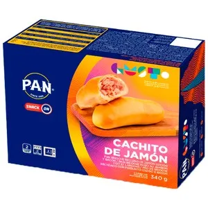 PAN Pan Brioche (cachito) rellenos de jamón cocido y bacon, listos para calentar y comer 2 x 170 g.