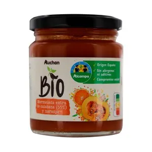 ALCAMPO CULTIVAMOS LO BUENO Bio Mermelada extra de calabaza (55%) y naranja ecológica 250 g.