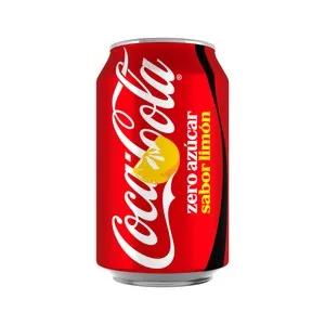 COCA COLA Zero azúcar Refresco de cola con sabor a limón lata 33 cl.