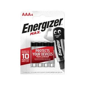 Pack de 4 pilas alcalinas AAA, LR03, 1,5V, ENERGIZER Max.