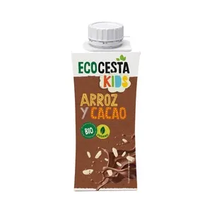 ECOCESTA Kids Bebida vegetal ecológica de arroz, con cacao y calcio 250 ml.