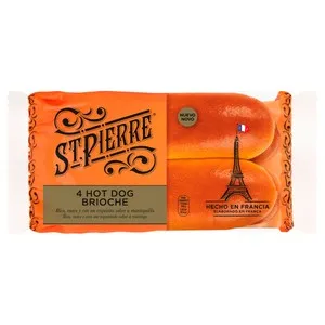 ST. PIERRE Pan brioche especial de perritos calientes 4 uds. 180 g.