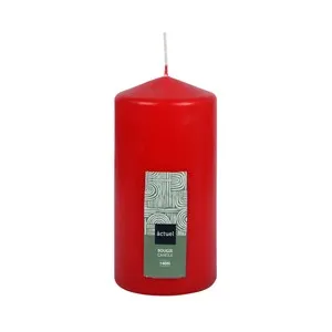 Vela sin perfume color rojo 13,5 cm ACTUEL.