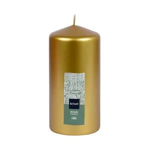 Vela pilar sin perfume oro 13,5cm, ACTUEL.
