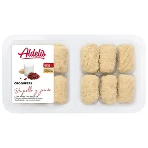 Croquetas con trocitos de pollo, jamón y cremosa bechamel ALDELÍS 12 uds.