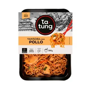 TA-TUNG Fideos yaki soba con verduras japonesas y pollo TA-TUNG 250 g.