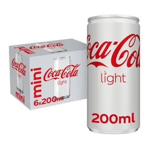 COCA COLA Light Refresco de cola pack 6 mini latas 20 cl.