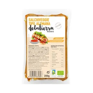 DELATIERRA Veggie Salchichas vegetales ecológicas tipo Frankfurt 200 g.