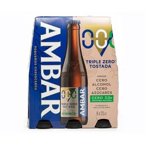AMBAR TOSTADA Cervezas sin alcohol 0,0 % pack 6 uds. x 25 cl.