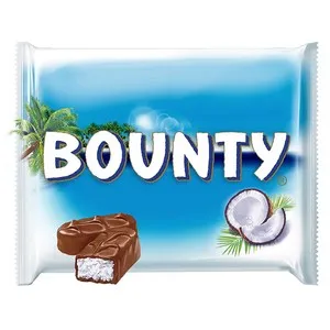 BOUNTY Barrittas de chocolate con leche, rellenas de coco 5 uds 28,5 g.