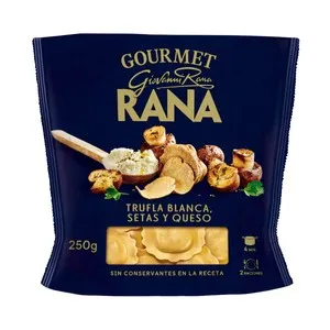 RANA Gourmet Soles de pasta fresca al huevo, rellenos de trufa blanca, setas y queso 250 g.