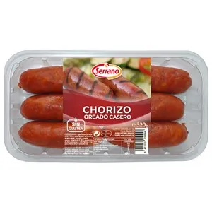 Bandeja con chorizos oreados casero, elaborados sin gluten SERRANO 320 g.