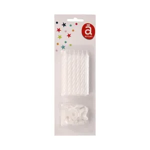 Pack de 12 velas blancas de tamaño grande, ACTUEL.
