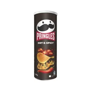 PRINGLES Patatas con forma de teja y sabor picante Hot & Spicy bote de 165 g.
