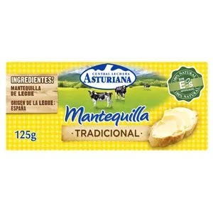 CENTRAL LECHERA ASTURIANA Pastilla de mantequilla tradicional sin sal CENTRAL LECHERA ASTURIANA 125 g.