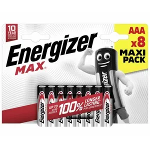 Pack de 8 pilas alcalinas AAA, LR03, 1,5V, ENERGIZER Max.