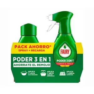 FAIRY Spray prelavado limón 2 x 500 ml.