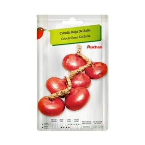 Sobre de semillas para sembrar cebollas de la variedad roja de Zalla PRODUCTO ALCAMPO.