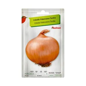 Sobre de semillas para sembrar cebollas de la variedad Valenciana tardia PRODUCTO ALCAMPO.