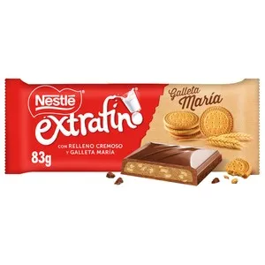 NESTLÉ Extrafino Chocolate con leche con galleta maría 83 g.