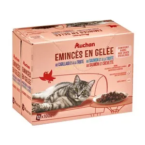 PRODUCTO ALCAMPO Alimento gatos húmedo, bolsas de pescado en gelatina 12 uds. x 100 g.
