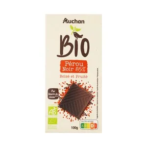 PRODUCTO ALCAMPO Bio Tableta chocolate negro (85% cacao de Perú) ecológico 100 g.