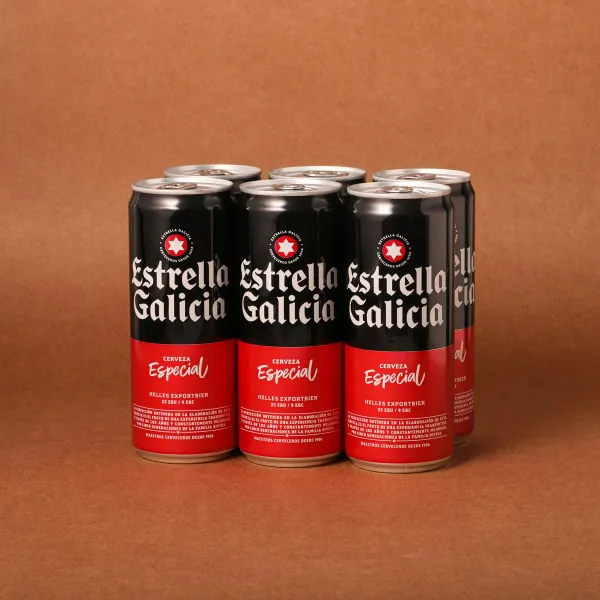 Cerveza en lata Estrella Galicia 33cl - pack 6uds.