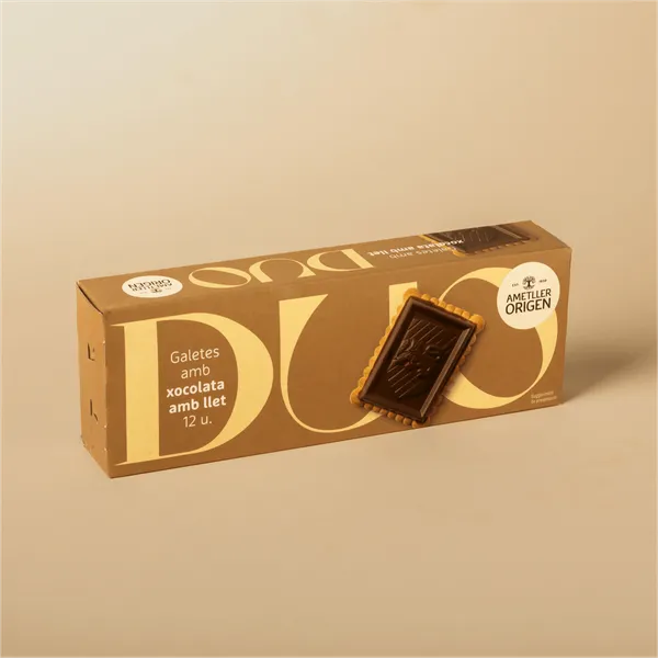Galleta Duo chocolate con leche Ametller Origen 150g
