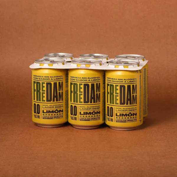 Cerveza en lata Free Limón Damm 33Cl pack 6uds.