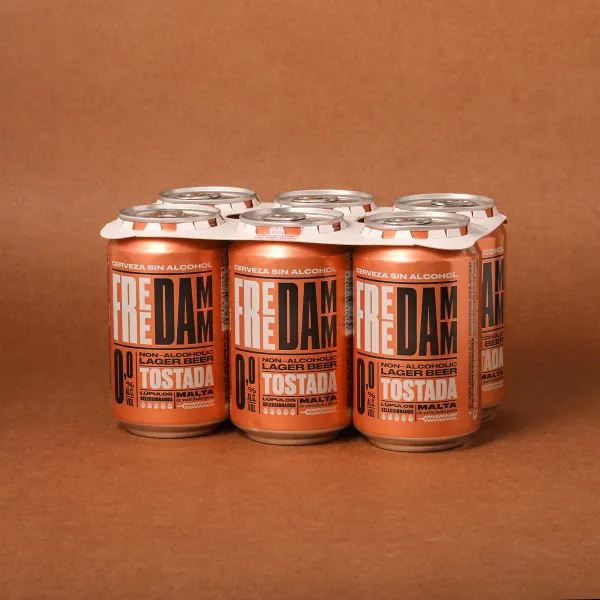 Cerveza en lata Free Tostada Damm 33Cl - pack 6uds.
