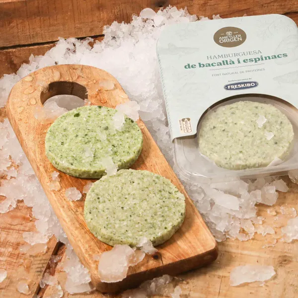 Hamburguesa bacalao y espinacas Ametller Origen 160g