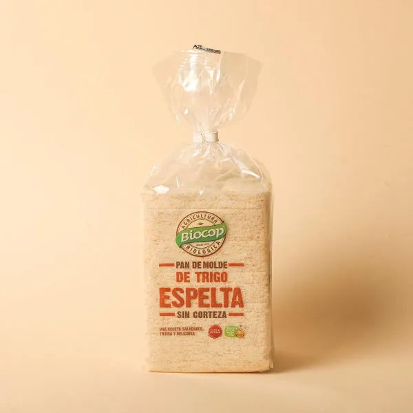 Pan de molde elaborado con harina de espelta sin corteza BIOCOP 300g