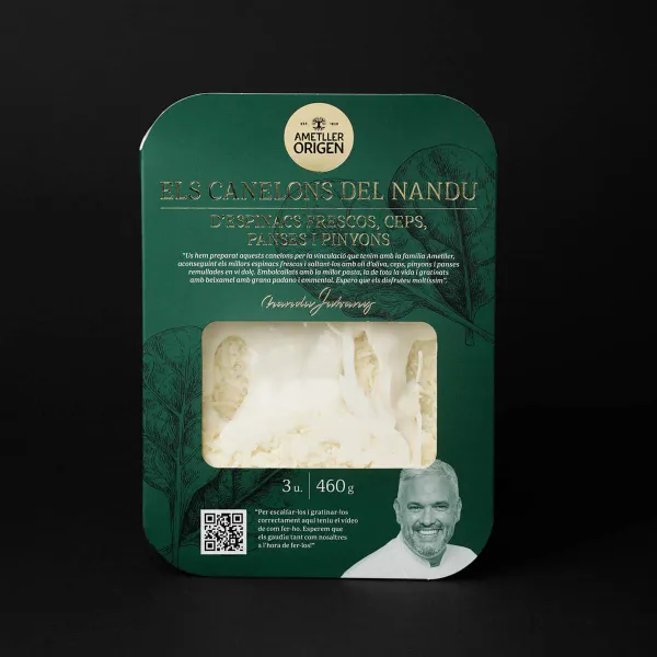 Canelones de espinacas y pasas Nandu Jubany 460g - 3uds.