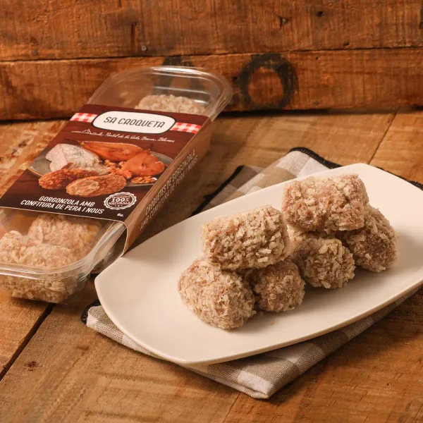 Croquetas rellenas de queso gorgonzola, confitura de pera y nueces Sa Croqueta 168g - 6uds