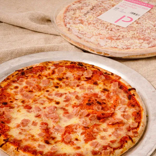 Pizza de jamón y queso Essencials 385 g