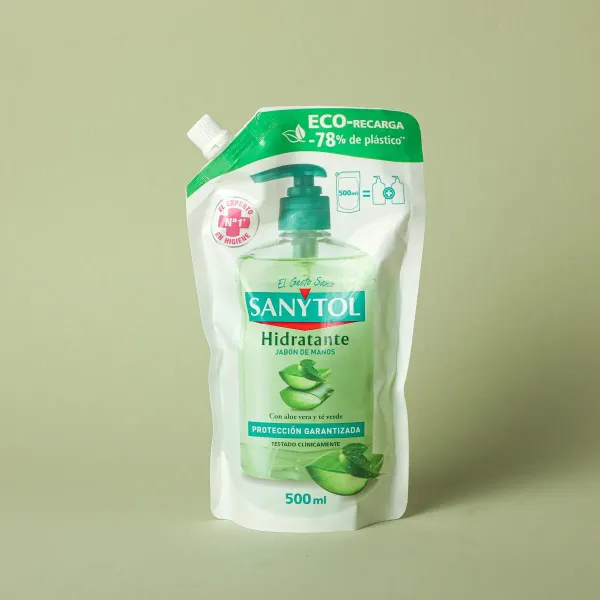 Jabón de manos hidratante Eco-Recarga SANYTOL -500 ml