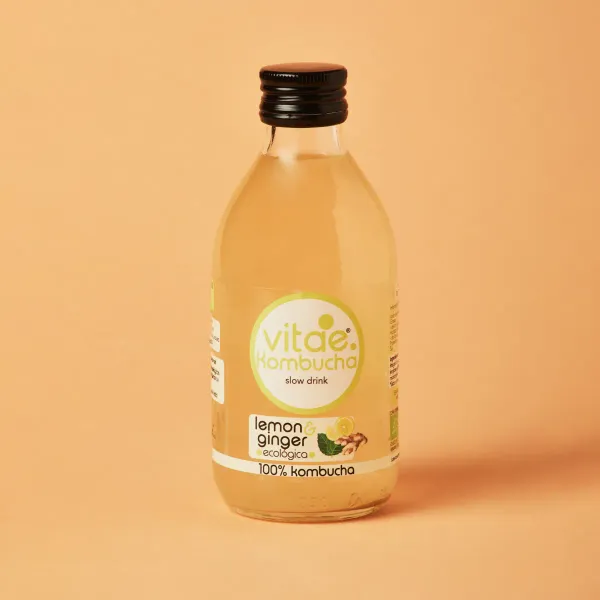 Kombucha de limón y jengibre Vitae 250 ml