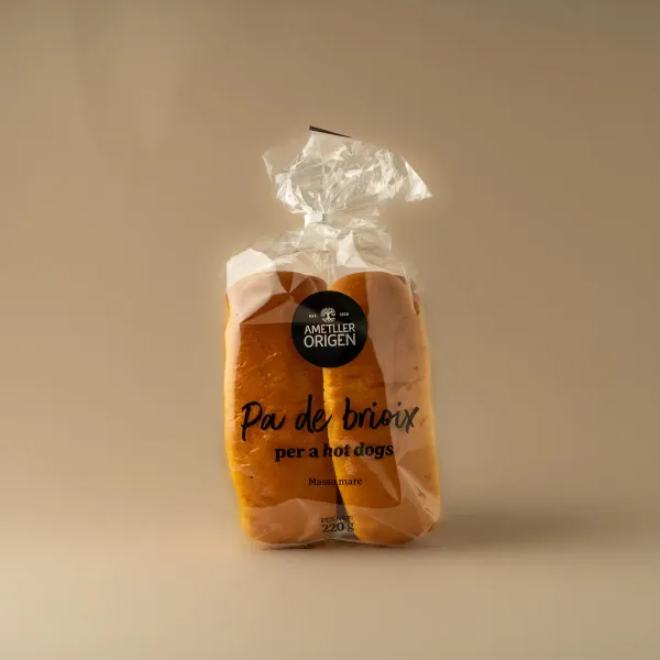Pan de brioche para hotdog Ametller Origen 55g - 4u.