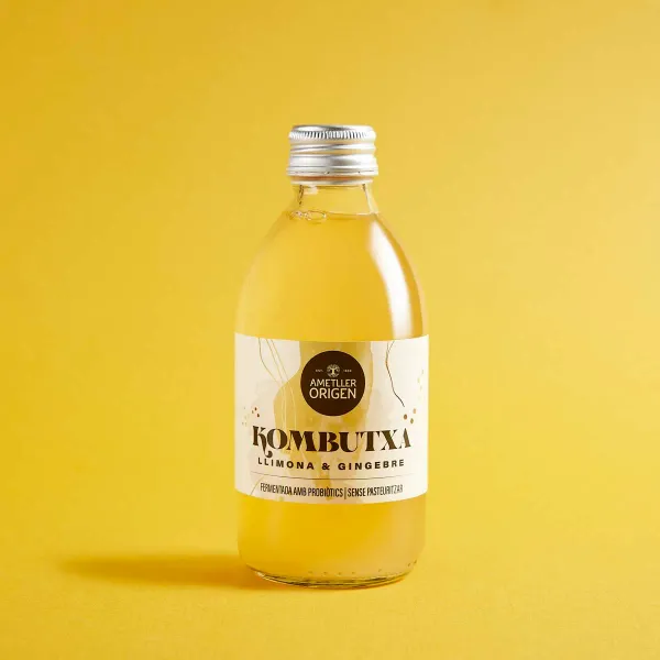 Kombucha jengibre&limón Ametller Origen 250 ml