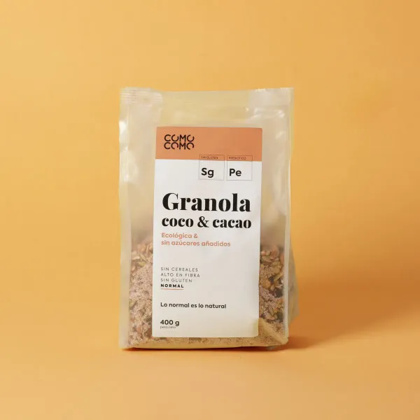 Granola de coco ecológica con cacao Como Como Foods 400g