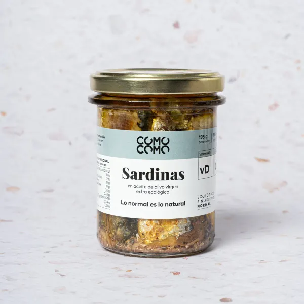 Sardinas en aceite de oliva virgen extra ecológico Como Como Foods 135g