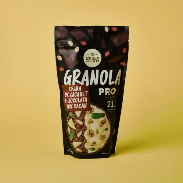 Granola de crema de cacahuete y chocolate Pro+ Ametller Origen 275g