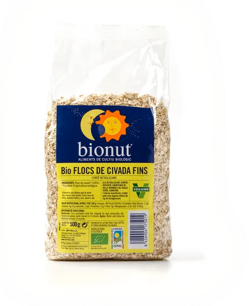 Copos avena finos Bionut 500g