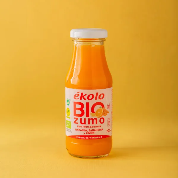 Zumo de naranja, zanahoria y limón Ecológico Ekolo 200ml