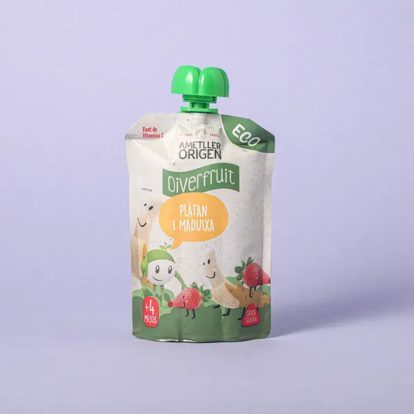 Diverfruit fresa plátano BIO Ametller Origen 100g