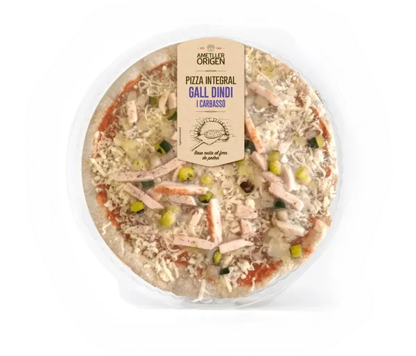 Pizza pavo y calabacín Ametller Origen 380g